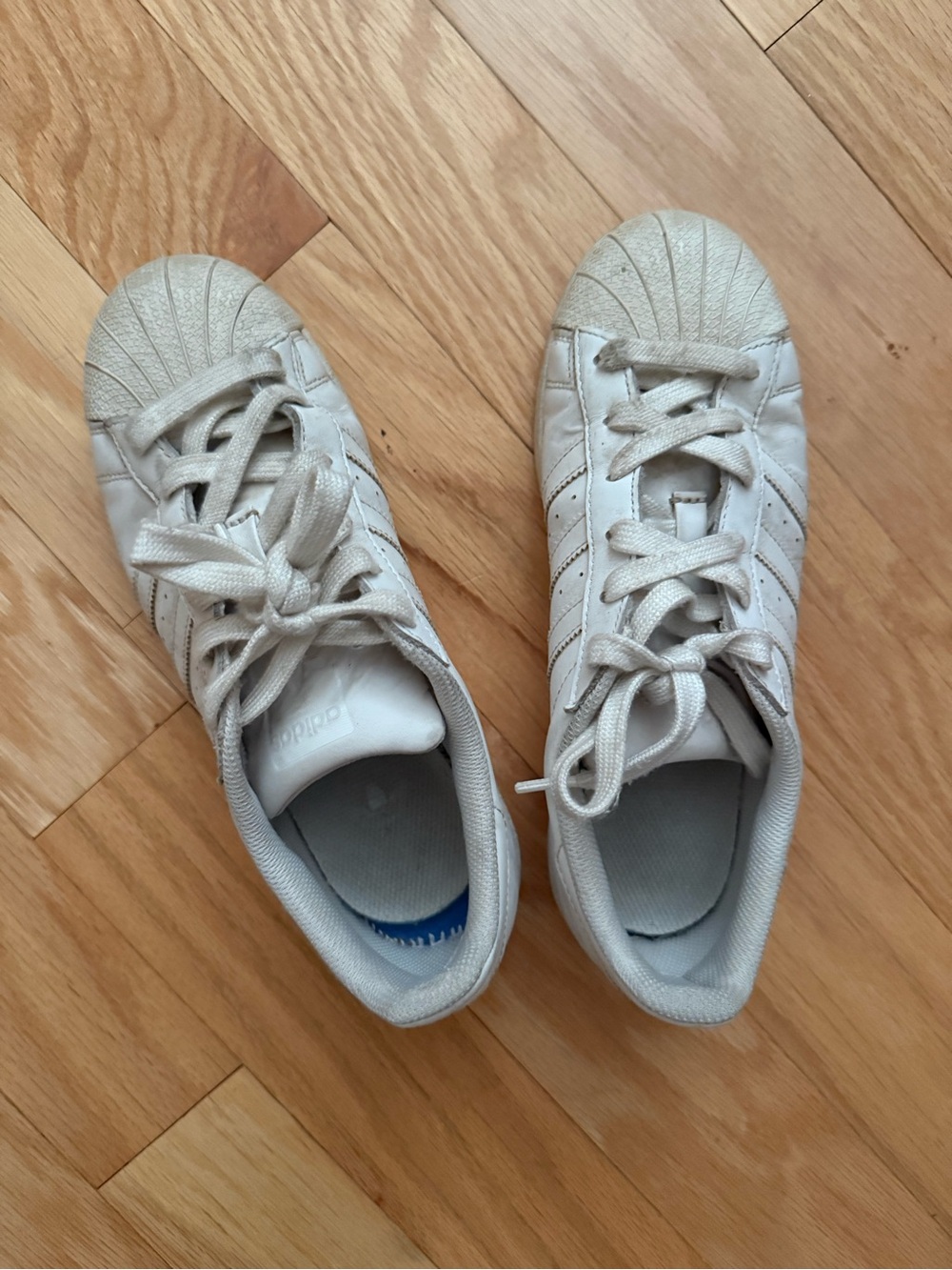 Mens White Shell-Toe Sneakers - Brand: adidas